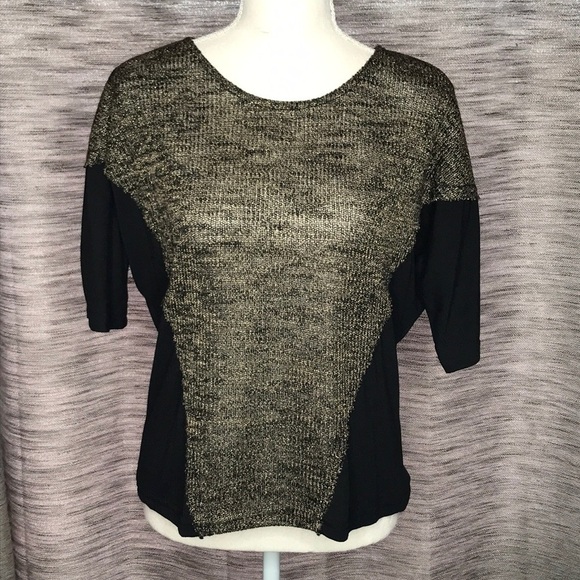 MARK MEDIUM GOLD & BLACK BLOUSE - Picture 1 of 7